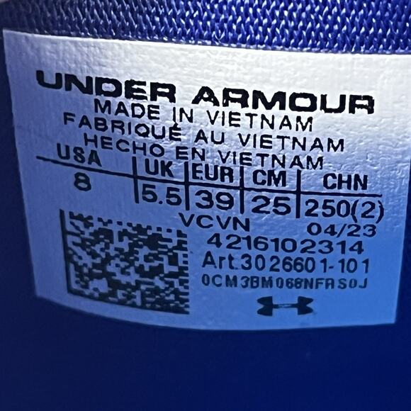 Under Armour Women's Glyde 2.0 MT Size 8 Softball Cleat Blue White 3026601-101 - Picture 6 of 9